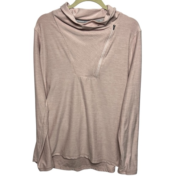 New Balance Anticipate Cowl Neck Pullover Size L Blush Pink Dry Long Sleeve Zip - Picture 1 of 5